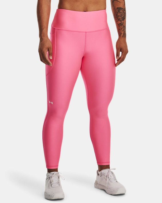 Damen HeatGear® Armour No-Slip Waistband Ankle-Leggings, Pink, pdpMainDesktop image number 0